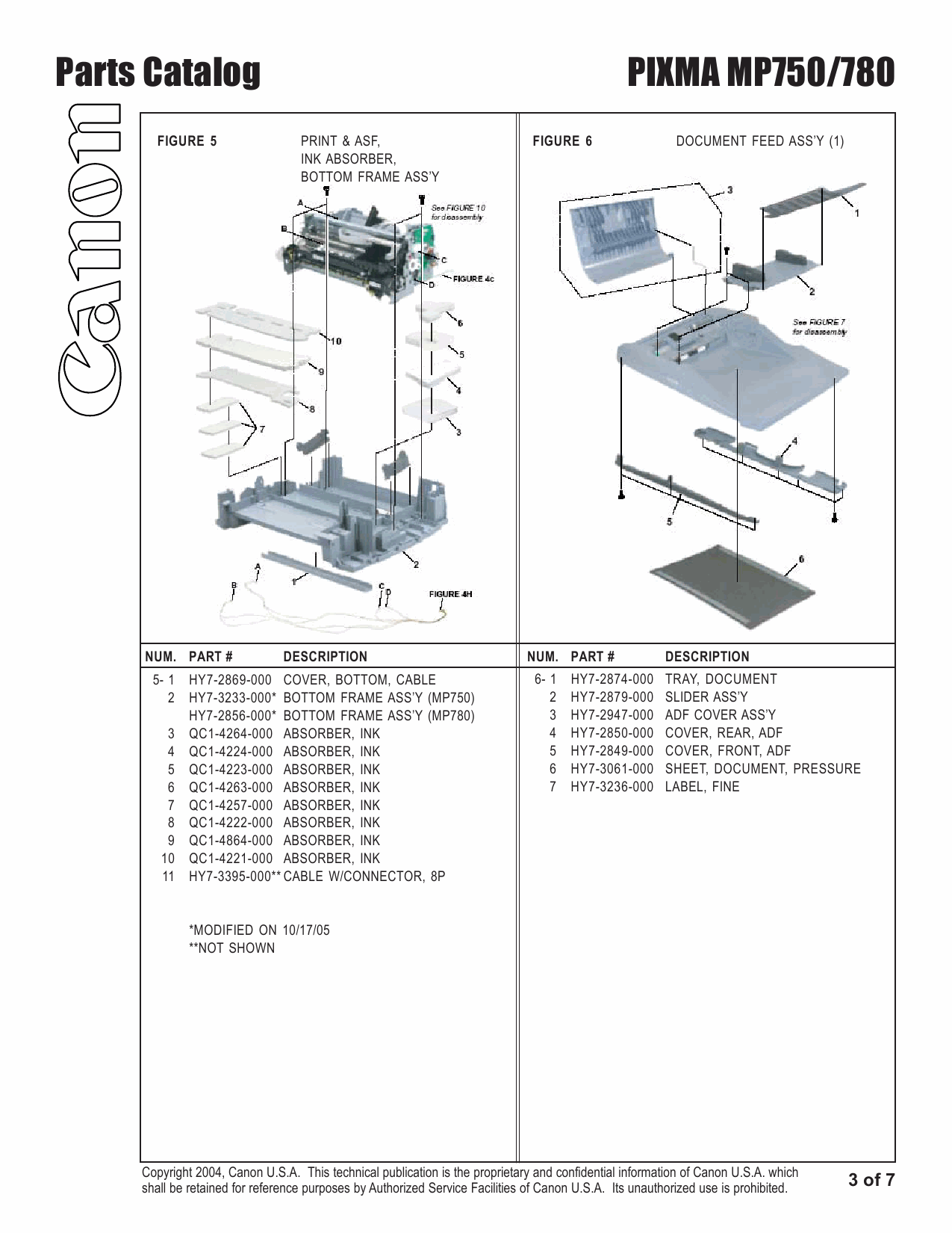 Canon PIXMA MP750 MP780 Part Catalog-4